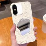 For iPhone X / XS Embossed Rock Texture Mirror TPU Phone Case(Milk White)
