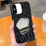 For iPhone X / XS Embossed Rock Texture Mirror TPU Phone Case(Black)
