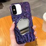 For iPhone X / XS Embossed Rock Texture Mirror TPU Phone Case(Deep Purple)