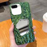 For iPhone 8 Plus / 7 Plus Embossed Rock Texture Mirror TPU Phone Case(Green)