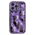 For iPhone 14 Pro Max Electroplating Meteorite Texture TPU Phone Case(Purple)