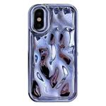 For iPhone X / XS Electroplating Meteorite Texture TPU Phone Case(Blue)