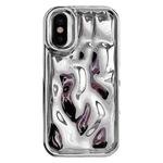 For iPhone X / XS Electroplating Meteorite Texture TPU Phone Case(Silver)