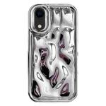 For iPhone XR Electroplating Meteorite Texture TPU Phone Case(Silver)