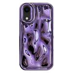For iPhone XR Electroplating Meteorite Texture TPU Phone Case(Purple)