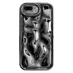 For iPhone 8 Plus / 7 Plus Electroplating Meteorite Texture TPU Phone Case(Black)