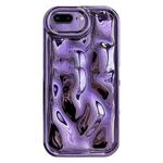 For iPhone 8 Plus / 7 Plus Electroplating Meteorite Texture TPU Phone Case(Purple)
