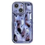 For iPhone 15 Electroplating Meteorite Texture TPU Phone Case(Blue)