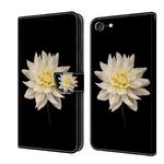 For iPhone 6 / 7 Crystal 3D Shockproof Protective Leather Phone Case(White Flower)
