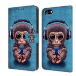 For iPhone 6 / 7 Crystal 3D Shockproof Protective Leather Phone Case(Orangutan)