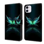 For iPhone 11 Crystal 3D Shockproof Protective Leather Phone Case(Reflection Dutterfly)