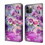 For iPhone 11 Pro Crystal 3D Shockproof Protective Leather Phone Case(Butterfly)
