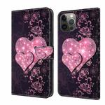 For iPhone 11 Pro Crystal 3D Shockproof Protective Leather Phone Case(Lace Love)