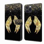 For iPhone 11 Pro Max Crystal 3D Shockproof Protective Leather Phone Case(Golden Wings)