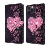 For iPhone 11 Pro Max Crystal 3D Shockproof Protective Leather Phone Case(Lace Love)