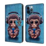 For iPhone 12 Pro Max / 13 Pro Max Crystal 3D Shockproof Protective Leather Phone Case(Orangutan)