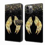 For iPhone 12 / 12 Pro Crystal 3D Shockproof Protective Leather Phone Case(Golden Wings)