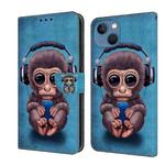 For iPhone 13 / 14 Crystal 3D Shockproof Protective Leather Phone Case(Orangutan)