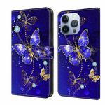 For iPhone 13 Pro Crystal 3D Shockproof Protective Leather Phone Case(Diamond Butterfly)
