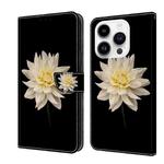 For iPhone 14 Pro Crystal 3D Shockproof Protective Leather Phone Case(White Flower)