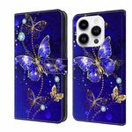 For iPhone 14 Pro Crystal 3D Shockproof Protective Leather Phone Case(Diamond Butterfly)