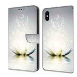 For iPhone X / XS Crystal 3D Shockproof Protective Leather Phone Case(Light Lotus)