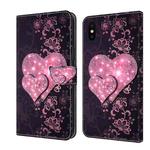 For iPhone X / XS Crystal 3D Shockproof Protective Leather Phone Case(Lace Love)