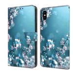 For iPhone X / XS Crystal 3D Shockproof Protective Leather Phone Case(Plum Flower)