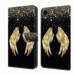 For iPhone XR Crystal 3D Shockproof Protective Leather Phone Case(Golden Wings)