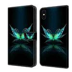 For iPhone XS Max Crystal 3D Shockproof Protective Leather Phone Case(Reflection Dutterfly)