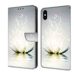 For iPhone XS Max Crystal 3D Shockproof Protective Leather Phone Case(Light Lotus)