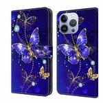 For iPhone 15 Pro Max Crystal 3D Shockproof Protective Leather Phone Case(Diamond Butterfly)