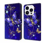 For iPhone 15 Pro Crystal 3D Shockproof Protective Leather Phone Case(Diamond Butterfly)
