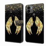 For Xiaomi Redmi A1+ / A2 / A2+ Crystal 3D Shockproof Protective Leather Phone Case(Golden Wings)