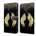 For Xiaomi Redmi 9 Crystal 3D Shockproof Protective Leather Phone Case(Golden Wings)