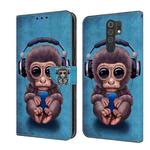 For Xiaomi Redmi 9 Crystal 3D Shockproof Protective Leather Phone Case(Orangutan)