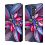 For Xiaomi Redmi 9 Crystal 3D Shockproof Protective Leather Phone Case(Colorful Flower)
