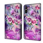 For Xiaomi Redmi 9A Crystal 3D Shockproof Protective Leather Phone Case(Butterfly)