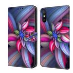 For Xiaomi Redmi 9A Crystal 3D Shockproof Protective Leather Phone Case(Colorful Flower)