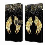 For Xiaomi Redmi 9C Crystal 3D Shockproof Protective Leather Phone Case(Golden Wings)