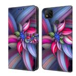 For Xiaomi Redmi 9C Crystal 3D Shockproof Protective Leather Phone Case(Colorful Flower)