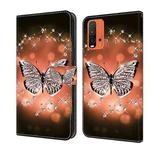 For Xiaomi Redmi 9T Crystal 3D Shockproof Protective Leather Phone Case(Crystal Butterfly)