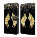 For Xiaomi Redmi Note 8 Pro Crystal 3D Shockproof Protective Leather Phone Case(Golden Wings)