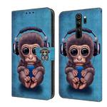 For Xiaomi Redmi Note 8 Pro Crystal 3D Shockproof Protective Leather Phone Case(Orangutan)