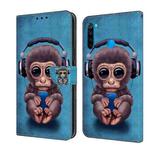 For Xiaomi Redmi Note 8T Crystal 3D Shockproof Protective Leather Phone Case(Orangutan)