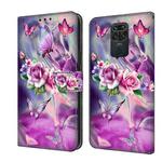 For Xiaomi Redmi Note 9 Crystal 3D Shockproof Protective Leather Phone Case(Butterfly)