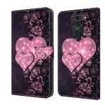 For Xiaomi Redmi Note 9 Crystal 3D Shockproof Protective Leather Phone Case(Lace Love)