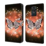For Xiaomi Redmi Note 9 Crystal 3D Shockproof Protective Leather Phone Case(Crystal Butterfly)