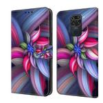For Xiaomi Redmi Note 9 Crystal 3D Shockproof Protective Leather Phone Case(Colorful Flower)