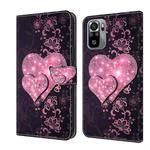 For Xiaomi Redmi Note 10 4G Crystal 3D Shockproof Protective Leather Phone Case(Lace Love)